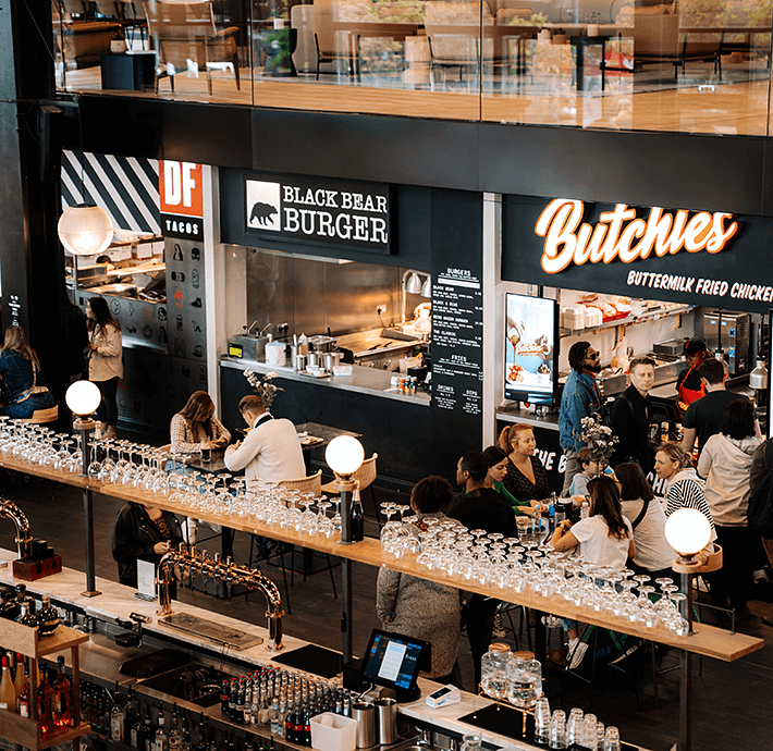Market halls food and drink canary wharf