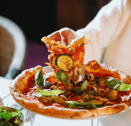 Brera Lounge sliced pizza