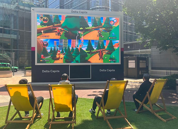 Big Screens at Mario Kart