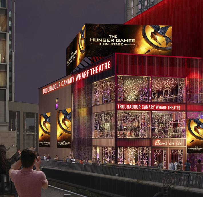 The Hunger Games on stage billboard