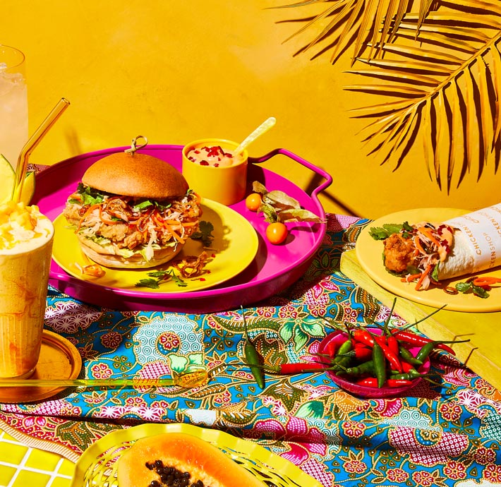 spicy burger platter