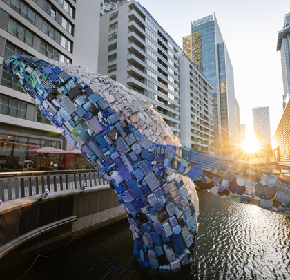 Whale on the Wharf (Skyscraper) at Canary Wharf’s Wood Wharf