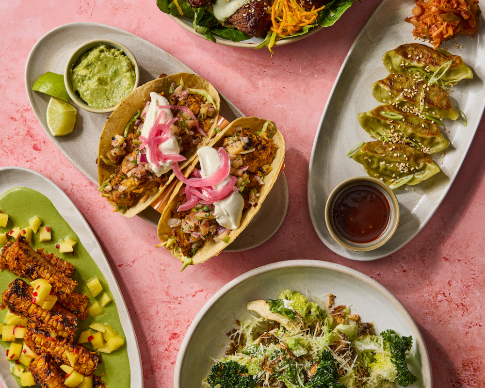 small plates of vegan food