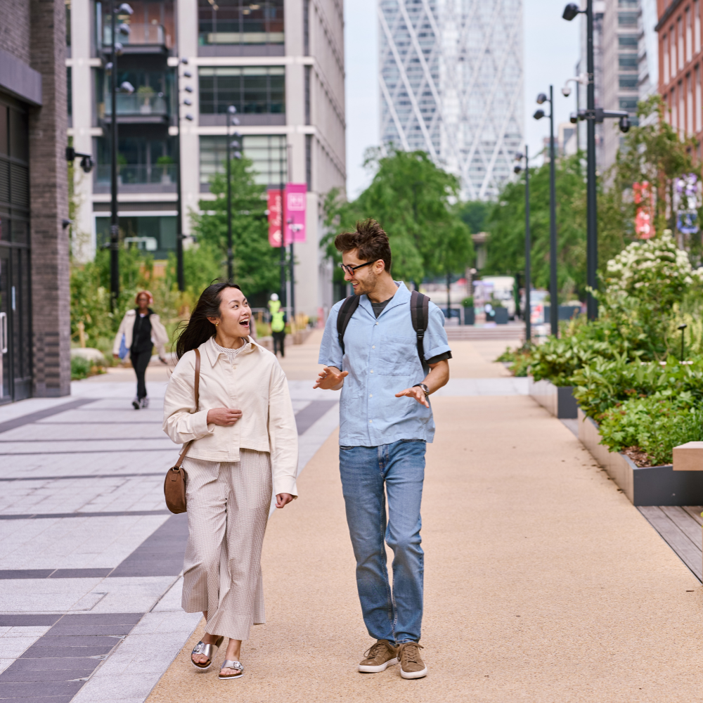 two people walking
